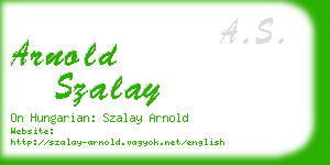 arnold szalay business card